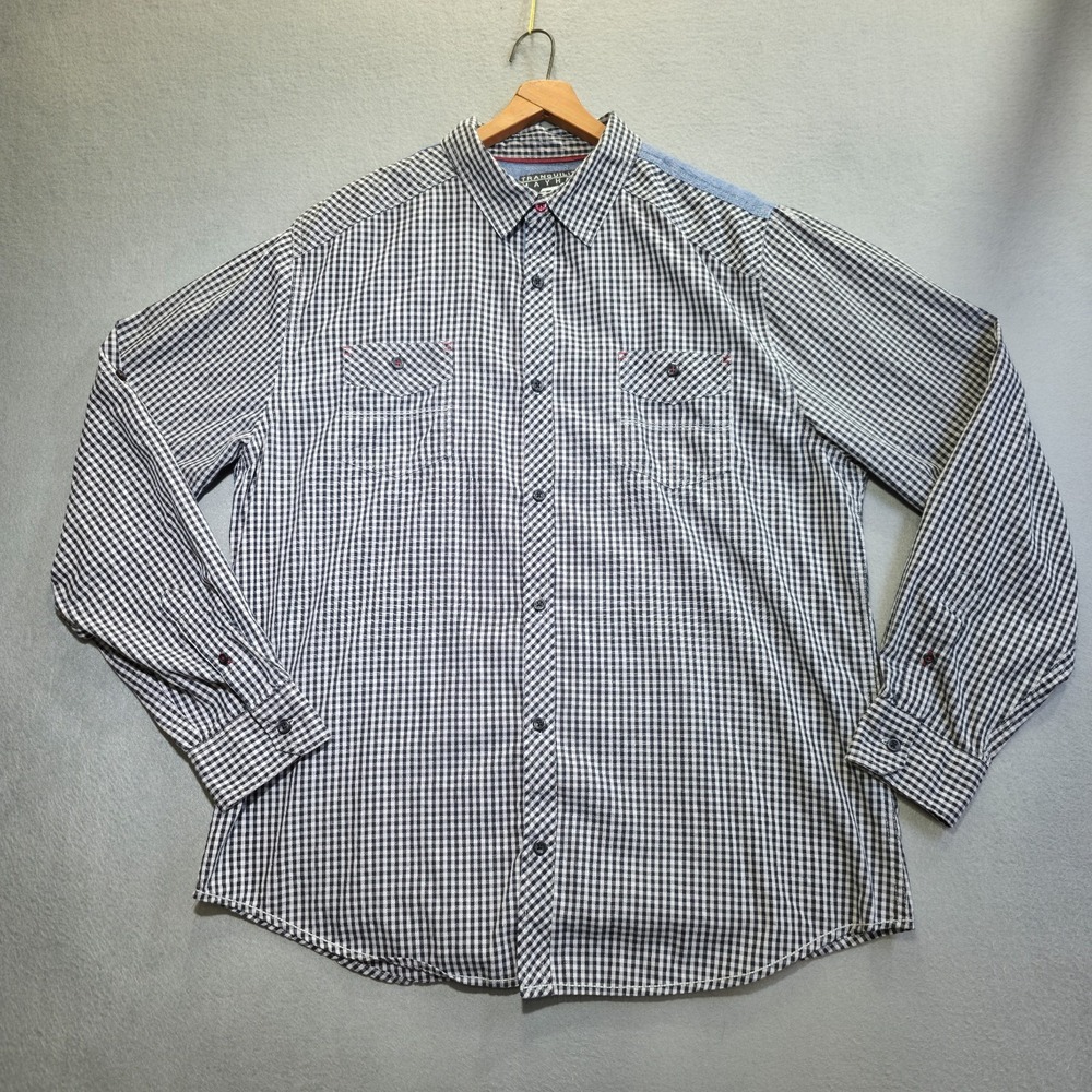 Tranquility Mayhem Men's Long Sleeve‎ Button Up Check Shirt Size XL